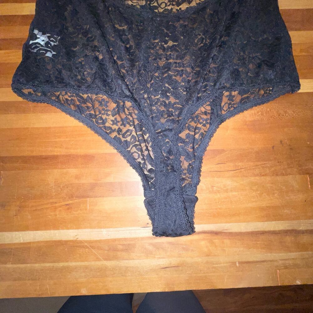 I.N.C. Sheer Lace Cup Lingerie Bodysuit black XXL - Picture 6 of 9